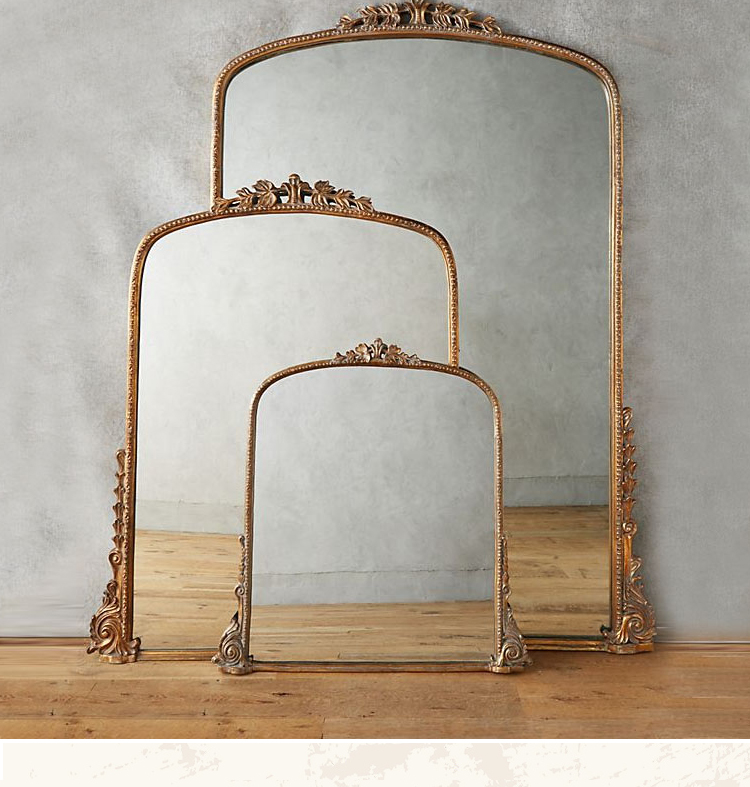 Miroir classique en bois doré de Style européen de luxe pour la décoration d'entrée de la maison