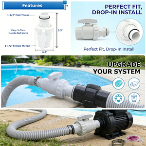 Robinet de <span class=keywords><strong>piscine</strong></span> 1,5 pouce à double filetage compatible avec Hayward - Product Image 5