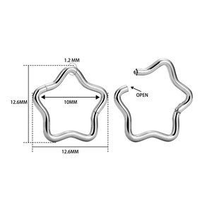 Brincos de piercing de nariz e orelha, joia de titânio em formato de estrela, joia de nariz com aro articulado, joia para o corpo feminino, moda da moda - Product Image 6