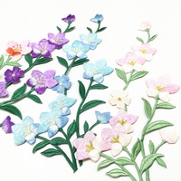 Nouveau Design Multicolore Polyester Coudre Dentelle Patches En Gros Broderie Wintersweet Fleur Décoration Applique pour Vêtement FA03