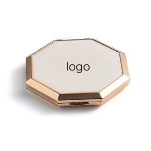 Miroir de maquillage octogonal double face pliable en métal, autocollant époxy DIY, cadeau simple et exquis, vente chaude - Product Image 2