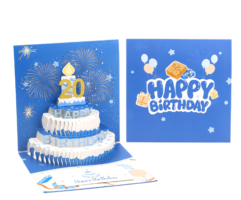 Carte de gâteau de feu d'artifice