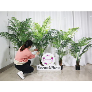 A-1289 ev plastik saksı sahte Plam ağacı PVC kumaş tropikal yapay bitki yaprak Bonsai yapay palmiye ağaçları kapalı dekor için - Product Image 1