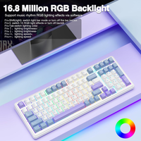 Clavier AULA F99 personnalisé, structure Gasket à touches complètes, 8000 mAh, clavier mécanique tri-mode, rétroéclairage RVB, clavier de jeu
