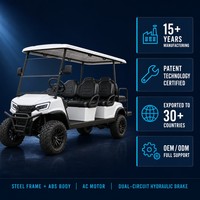 Voiturette de golf électrique tout-terrain 6 places pour villas et communautés, avec batterie et suspension MacPherson