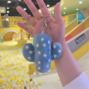 バッグチャームデコレーションペンダントぬいぐるみ砂漠植物サボテンぬいぐるみキーホルダーおもちゃかわいいふわふわぬいぐるみカラフルサボテンキーホルダー - Product Image 3