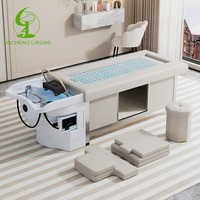 Salon de luxe en cuir synthétique multifonctionnel pliable fauteuil de massage pour le lavage des cheveux lit de beauté pour pédicure et shampoing vente en gros