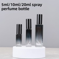 Flacon de parfum de luxe 10 ml carré en verre dépoli avec pompe pulvérisatrice, sérigraphie, diffuseur à bâtonnets, couleur transparente pour femme