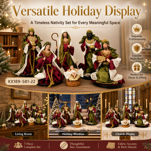Set Natalizio Artigianale all'Ingrosso, Scultura della Sacra Famiglia, Maria, Giuseppe, Re Magi, Decorazione in Tessuto e Resina, OEM ODM - Product Image 3