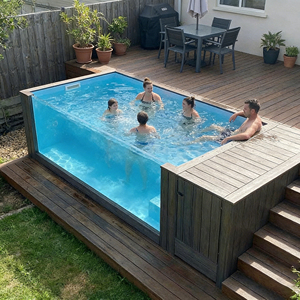 Piscina Rectangular de Lujo de Tamaño Completo, Sobre el Suelo, Semiempotrada, Jacuzzi Familiar, Piscina en Oferta - Product Image 6