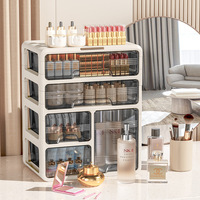 Boîte de rangement de bureau, armoire de rangement multi-niveaux de style tiroir pour accessoires capillaires, rouge à lèvres, cosmétiques et bijoux
