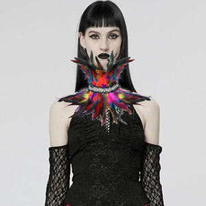 Femmes automne/hiver multicolore plume cou col Festival Punk Halloween <span class=keywords><strong>carnaval</strong></span> Costume fête Rave danse Costume - Product Image 6