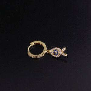 नए प्रकार सोने जेड लटकना Huggie घेरा कान की बाली पार कील स्टार खोपड़ी आकर्षण घेरा Cartilge बाली पालि भेदी गहने - Product Image 6