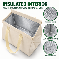 Sac isotherme imperméable personnalisé avec logo, doublure en aluminium pour sushis, gâteaux, restauration, livraison de plats à emporter
