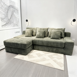 EU Modern Luxury Velvet L-Shaped Compressed Bed <b>Set</b> with Adjustable Features Design for Living Room Boneless Couch - Product Image 1