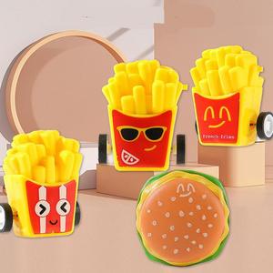 French-fries Hamburger Pull Back Carros <span class=keywords><strong>Mini</strong></span> Correndo Burger Car Criativo Power Food Toy Bonito Novidade Brinquedos para Presentes Party Favor