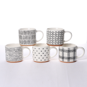 Ensemble de tasses en céramique de haute qualité, design géométrique simple, empilables, pour cadeaux d'affaires - Product Image 2