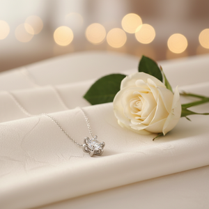 สร้อยคอเพชรเม็ดเดี่ยวสีทองคำขาว14K ทรงเสน่ห์เครื่องประดับชั้นดีพร้อมเพทายหลักหินของขวัญแต่งงานสำหรับผู้หญิงทำจากไก่งวง - Product Image 2