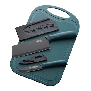 Ensemble de couteaux en acier inoxydable vert avec planche à découper et éplucheur, 4 pièces, outils de cuisine pour la maison - Product Image 4