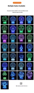 Luz <span class=keywords><strong>de</strong></span> noche LED 3D moderna, Base <span class=keywords><strong>de</strong></span> ABS blanca con diseño <span class=keywords><strong>de</strong></span> balón <span class=keywords><strong>de</strong></span> fútbol/balón <span class=keywords><strong>de</strong></span> fútbol, lámpara <span class=keywords><strong>de</strong></span> Control remoto, regalo para niños - Product Image 3