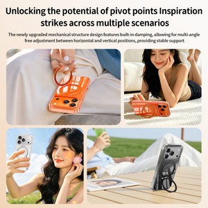 New Magnetic Mobile Phone <b>Cases</b> for iPhone 17 16 Pro Max <b>Wireless</b> <b>Charging</b> With 360° Metal Ring Stand Shockproof Back Cover - Product Image 5