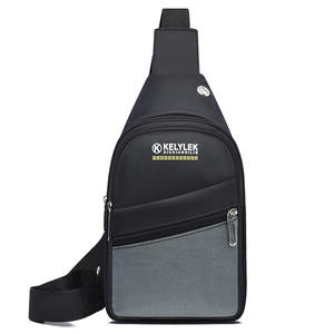 Kelylek - Bolso de pecho para hombre, tela Oxford, con bloques de color, multicapa, moderno, para viajes de negocios, para ir al trabajo, gris, negro, verde, azul - Product Image 2