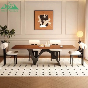 Tavolo da Pranzo Vintage Francese Wayon <span class=keywords><strong>in</strong></span> Noce Nero, <span class=keywords><strong>Scrivania</strong></span> Rettangolare <span class=keywords><strong>in</strong></span> <span class=keywords><strong>Legno</strong></span> <span class=keywords><strong>Massello</strong></span> e Tavolino da Tè per Piccoli Appartamenti - Product Image 3