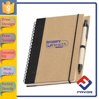 Cahier de faveur papier Kraft publicité reliure spirale A5/A4 taille 70 feuilles avec stylo 100 Pages intérieures reliure à feuilles mobiles