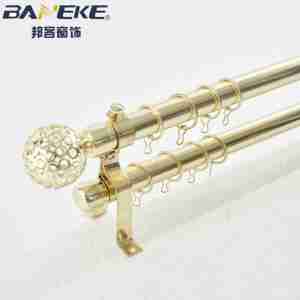<span class=keywords><strong>Tringle</strong></span> à <span class=keywords><strong>rideau</strong></span> télescopique moderne en alliage d'aluminium doré réglable de <span class=keywords><strong>3</strong></span> mètres, double tête, résistante à la rouille, avec accessoires - Product Image 6