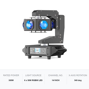 ไฟหัวเคลื่อนที่แบบลำแสง 300W 6x50W RGBW LED 2 องศา สำหรับเวที ดิสโก้ และงานอีเว้นท์ - Product Image 5