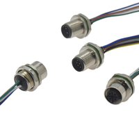 Conector M12 de 4 Pines, Código A, Cable de Soldadura de Potencia, Arnés de Cables con Conector Macho y Hembra Industrial, Conector Impermeable M12