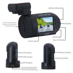 1080P HD 135 ° góc rộng Xe DVR camera với gps tracker, phổ lưu lượng truy cập ghi & xe hộp đen - Product Image 4