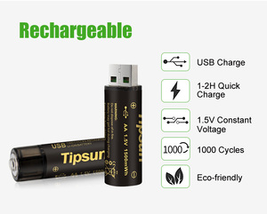 Doppel aa batterien 1500mWh 1,5 v usb lithium-akku - Product Image 4