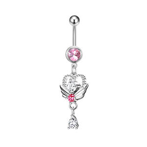 Gaby – anneaux de <span class=keywords><strong>ventre</strong></span> en acier rose, bijoux en acier inoxydable, <span class=keywords><strong>piercing</strong></span> de <span class=keywords><strong>ventre</strong></span> brillant, anneau de <span class=keywords><strong>ventre</strong></span>, bijoux de corps - Product Image 2