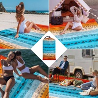 Couverture de pique-nique sans sable de tapis de plage portable pliable imperméable pour le camping de voyage en plein air personnalisé disponible