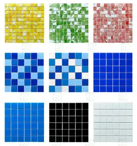 Azulejos de vidro Gaoming para Piscina Azulejos de mosaico de vidro Azulejos para decoração de Piscina