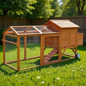 Gaiola Portátil à Prova d'Água para Galinhas com Espaço para Correr, Rodas e Caixa de Ninho - Product Image 4