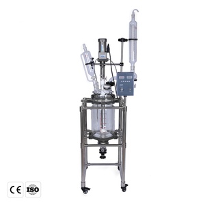 <b>Automatic</b> Grade Double Layer Jacketed Glass Chemical Reactor 10L 20L 30L 50L With Stainless Steel Reactor Vessel and Motor - Product Image 6