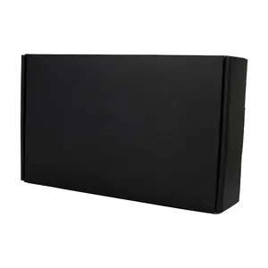 Grosir kotak kardus hitam bergelombang kualitas tinggi kustom kotak hadiah surat pos kosmetik
