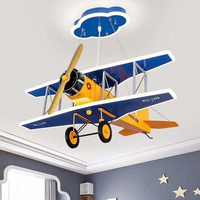 Plafonnier LED moderne en forme d'avion avec télécommande, intensité variable 3CCT, lampe créative de dessin animé pour chambre de garçons, chambre d'enfant, salle de jeux