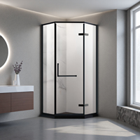 Cabine de douche diamantée personnalisée avec porte pivotante en verre