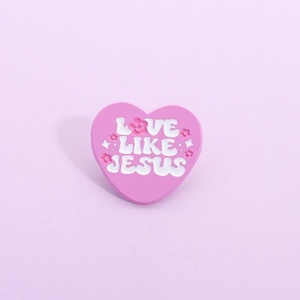 Amour comme jésus émail broches mode rose coeur forme foi chrétienne broches vêtements revers Badges bijoux cadeau pour les amis - Product Image 2
