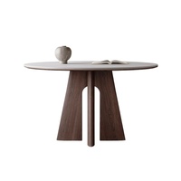 Ensemble de table à manger Nordic Rock Plate, blanc mat, style moderne soyeux, plateau en pierre couleur noyer, démontage requis, 4 places