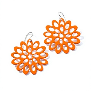 Boucles d'oreilles pendantes géométriques en résine plaquées or, style bohème, pour femme, bijoux de fête et de mariage - Product Image 2
