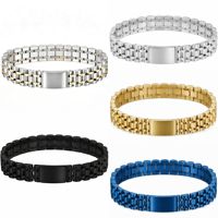 Bracelet pour homme en acier inoxydable plaqué or avec fermoir magnétique, luxueux et réglable, bracelet de charme tendance