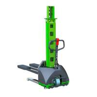 Chariot élévateur électrique portable 1 tonne, batterie lithium, levée 1600 mm, utilisation facile, équipement compact pour entrepôt