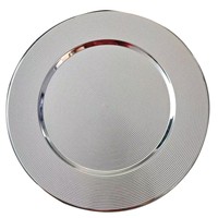 Assiettes de présentation en plastique texturé rouge, or et argent, style luxe léger, réutilisables pour réceptions de mariage et événements