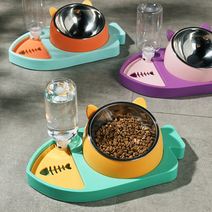 Vente chaude Distributeur d'eau automatique détachable Bols pour animaux de compagnie en acier inoxydable pour chats chiens animaux de compagnie - Product Image 3