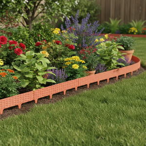 Bordo per aiuole. Modello Ibra. Dimensioni: 18,6 cm x 3,9 m. 5 pezzi per scatola. Terracotta. - Product Image 3
