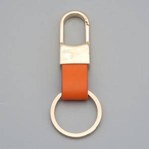 Porte-clés mousqueton en cuir PU court pour hommes, en alliage/métal/fer, accessoires de voiture, vente en gros - Product Image 4